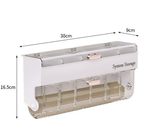 HASTHIP® Wall Mounted Drawer Organizer, Bilayer Transparent Underwear Panties Storage Box, Punch-Free Multi-Functional Storage Box for Underwear, Socks, Ties (White)-White