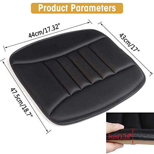 STHIRA® Memory Foam Car Seat Cushion All Season Anti-Slip Driver Pad Breathable Universal Office Chair 1 Pack Black 3PCS