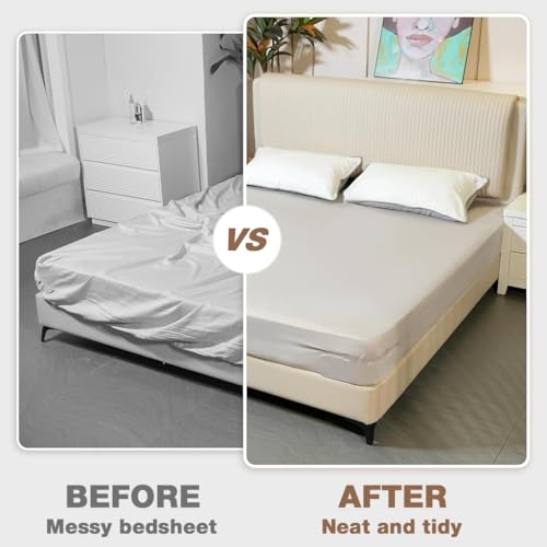 HASTHIP® Fitted Sheet Fasteners Set Invisible Bed Retainers Removable Holder Corner Anchor Clamps Locks Universal, Pack of 4 2PCS