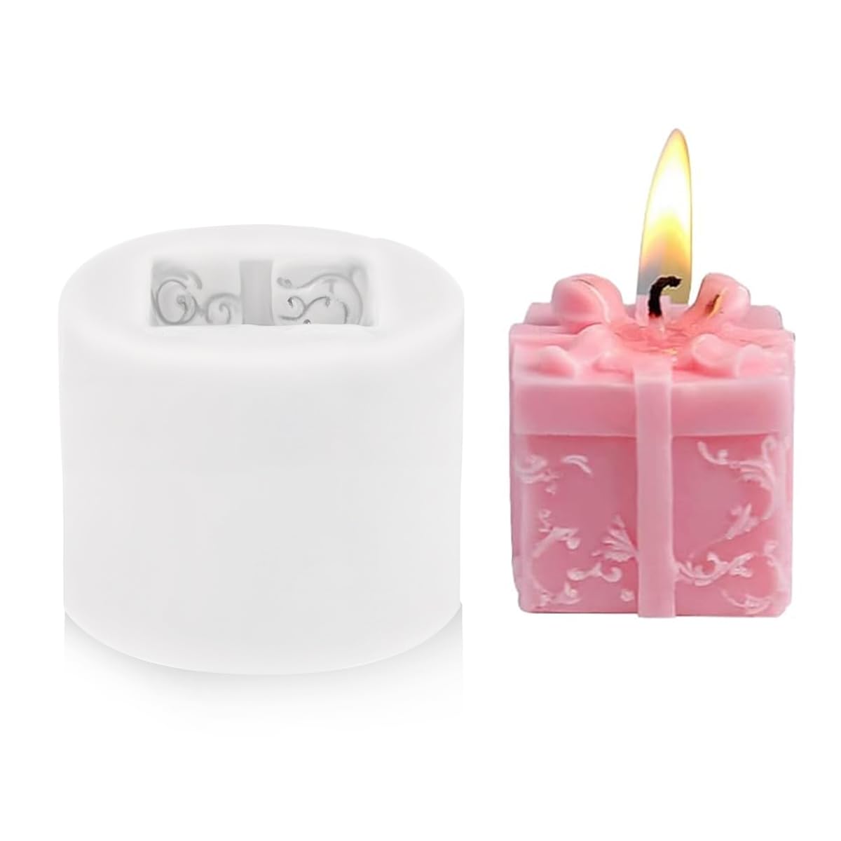 ZIBUYU Silicone Mold for DIY Gift Boxes featuring Embossed Bow Design | Resin Clay Soap Craft