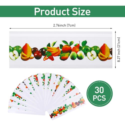 HASTHIP 30Pcs Fly Trap Kit for Insects, Aphids, Leaf Minor, Thriphs, Ultra sticky Transparent Fly Trap Sticky Strips, Fruit Print Sticky Fly Trap  for Wall, Kitchen, Window, Room (22cm x 8cm )