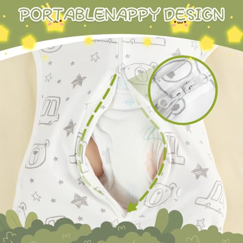 SNOWIE SOFT® Baby Swaddles for Newborns 100% Cotton Swaddle Wrap Arms Up Sleeping Blanket Zipping Sleeping Bag Sleep Sacks for Startle Reflex 0-6 Months 3 PCS