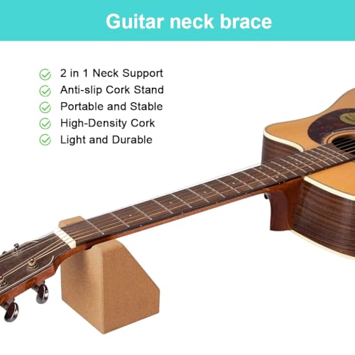HASTHIP® Cork Guitar Neck Rest, Guitar Neck Cradle Support Pillow,