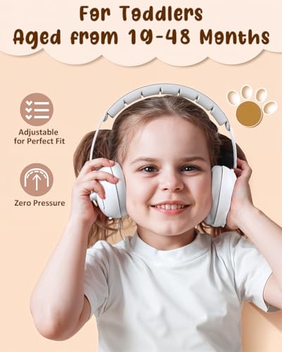 SNOWIE SOFT® Baby Ear Muffs 2 in 1 Noise Cancellation with Interchangeable Adjustable Padded Headband Design Travel for Toddler 1-4 Years Old 2 PCS