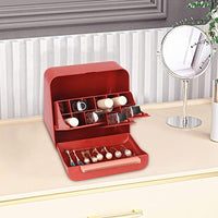 MAYCREATE® 2 in 1 Lipstick Organizer Jewelry Box, Dustproof 12 Grid Flip-Open Lipstick Stand Holder Rack Storage Case for Lipstick, Lipgloss, Lip Balm; with Jewelry Drawer for Necklace, Earrings, etc