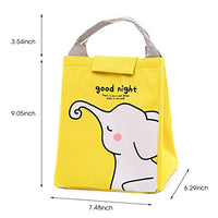 ZIBUYU® Lunch Bag Pouch Cartoon Print Waterproof Pouch Bag Insulated Tiffin Bag Oxford Cloth Lunch Box Bag Travel Lunch Pouch Thermal Bags for Adults Kids Lunch Box Bag - Yellow Elephant