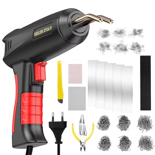 Serplex® Plastic Welder Combo, 200W Handheld Welding Gun Kit with 1500 Staples, 6 Types for Car Bumper, Plastic Crack Repair, DIY, Crafts, Scrapbooking, Planners (Welder + Staples Kit)