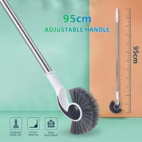 Qpets® Cleaning Brush - Adjustable Long Handle - Spiral Brush Head - Versatile Tool for Pool, Bathroom, Kitchen, Fish Tank - Lightweight, Durable, 95cm - Pack of 2 Brushes and 2 Handles