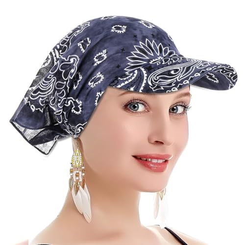 PALAY® Beach Hat Silk Head Wrap Hat for Women Headscarf Hat Square Scarf Cap Tie Back Head Wrap Hat Summer Fashion Sun Hat Breathable Head Wrap Hat