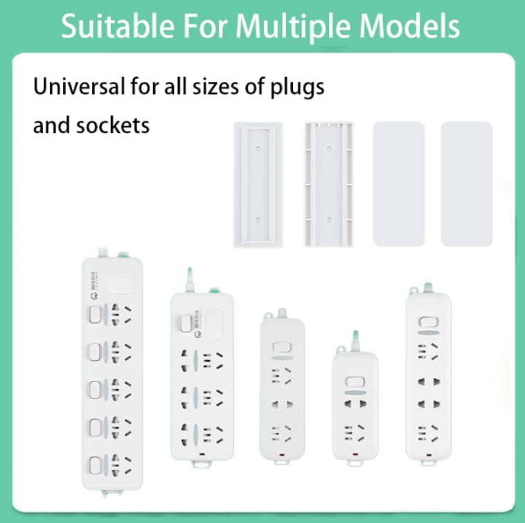 ZIBUYU Power Strip Holders for Wall and Desk Use featuring Punch Free Adhesive | 2 Pack Removable Mounts