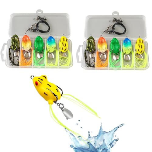 Proberos® Realistic Frog Fishing Lures | 3cm Soft Silicone Bait with Reflective Flash, Anti-Escape Barbs & Lifelike Design | High-Visibility Topwater Lures for Bass & Trout in Freshwater (2 Pack)
