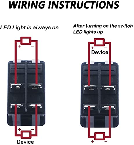 ZIBUYU Fog Light Switch Fog Lamp Switch for Modification 12V 35A Blue LED Fog Light Toggle Rocker Switch 4Pin ON/Off for Universal Auto Car ASW-17D