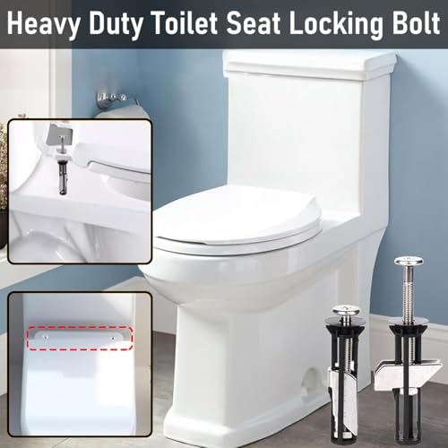Serplex® Toilet Seat Bolt Kit, Universal Toilet Seat Bolt Screw Kit, Stainless Steel Toilet Seat Screws Replacement Toilet Seat Bolt for Securing The Seat and Hygiene, Pack of 2
