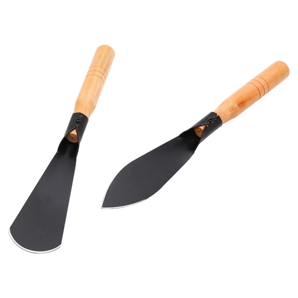 Optifit® Premium 32cm Mn Steel Garden Shovel Set (2pc) - Ergonomic Wooden Handle, Rust-Resistant, Versatile Tools for Planting, Transplanting & Cultivation in Home & Patio Gardens