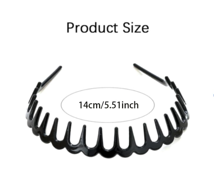 ZIBUYU hairband for women with shark tooth design and non slip resin build | 2 pieces set