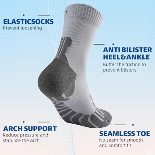 Proberos® 3 Pairs Compression Socks Men's Sport Running Crew Fashion Towel Cloth Sweat Yoga 2PCS