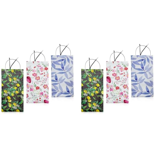 MAYCREATE® 6PCS Small Sunglasses Pouch PU Specs Case for Women Girls Floral Print Lipstick Coin Purse Storage Bag Eyeglass Jewellery Eyewear 182x95mm Self-closing