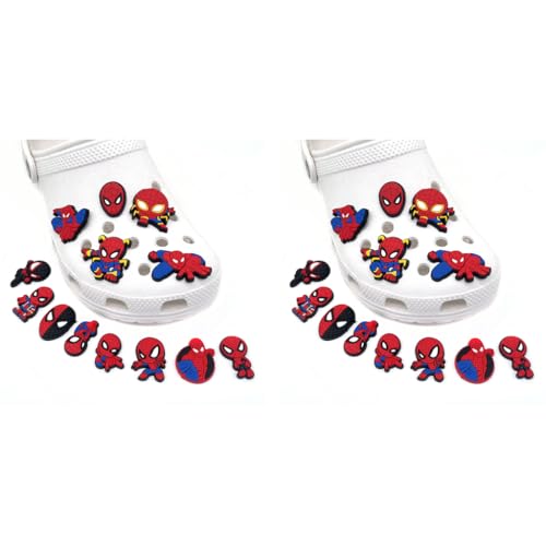 HASTHIP® 26PCS Cartoon Charms For Clogs Slipper Decoration DIY Color Spider Man Rubber Fashion Kids Multi