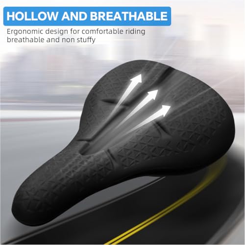 Proberos® Ergonomic Silicone Bike Saddle Cover - Breathable, Anti-Slip Bike Seat with Center Hollow for Comfort & Shock Absorption, Easy Slip-On Design for Road, Mountain & Exercise Bikes