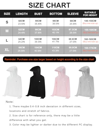 Venzina® Women's UPF 50+ Lightweight Athletic Jacket UV Sun Protection Full Zip Cooling Hoodie Long Sleeve Sunscreen Protective Clothing for Women for Outdoor Hiking