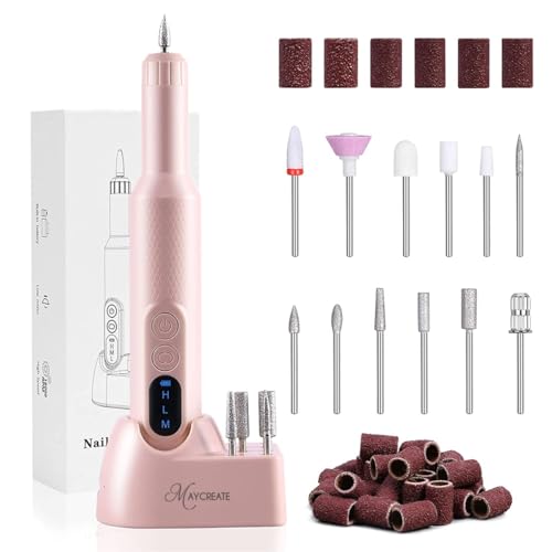 MAYCREATE Cordless Nail Drill Machine with Drill Bit Kit Professional Adjustable Nail Drill Machine for Gel Nail, Nail Extension, Salon Nail Drill Machine Electric Manicure Pedicure Kit