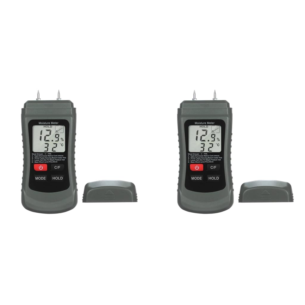 Serplex Wood Moisture Meter for Firewood and Lumber featuring Two-Pin LCD Accuracy 4–75%