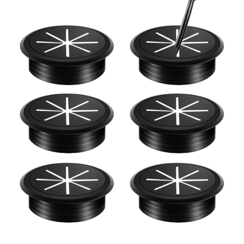 Serplex® 6Pcs Desk Cable Grommets 2.36 inches Circular Cable Grommets Multi Cable Management Organizer Office Decorative Desk Grommets for Power Cords