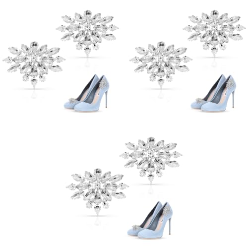 MAYCREATE® 6PCS Shoe Clips Charms for Women Crystal Rhinestone Decoration Detachable Buckle Bridal Wedding Prom Party High Heels Accessories