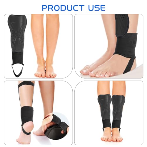 Proberos Kids Shin Guard Teens Sport Shin Guards with Ankle Support EVA Cushioning Liner Football Shin Guards Adjustable Hook and Loop Closure Design Sport Shin Guards for Football, Rugby