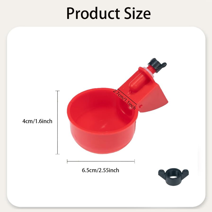 ZIBUYU Automatic Chicken Waterer Cups for Clean Hydration and Easy Backyard Flock Care