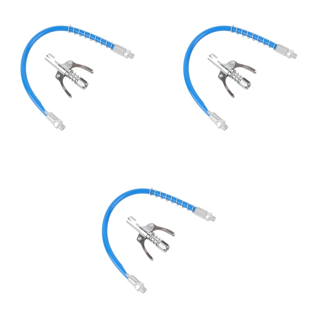 STHIRA Grease Gun Coupler with Dual Handle and 30cm Hose for 1/8 NPT Fitting | 12000 PSI