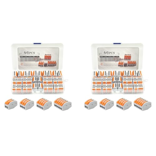 Serplex® 92PCS Wire Connector Cable Connectors Kit with 4 Types Assorted Universal Quick Wiring for AWG 28-12 Safe Fire Retardant Quick Assemble
