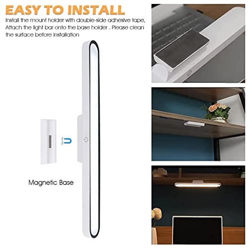 ELEPHANTBOAT® 2000mAh Table Lamp for Study Led Light, Cabinet Lights with Magnet, Eye-protection Study Light, 3 Color LED Light, Touch Button Control Desk Lamp for Wardrobe, Closet