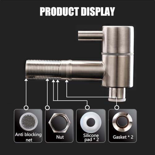 HASTHIP® Replacement Spigot Faucet Tap for Beverage Dispenser 304 Stainless Steel Food Grade Lever Pour Spout Glass Drink Jar Bucket Ceramic Porcelain Crock Water (16MM) 3PCS