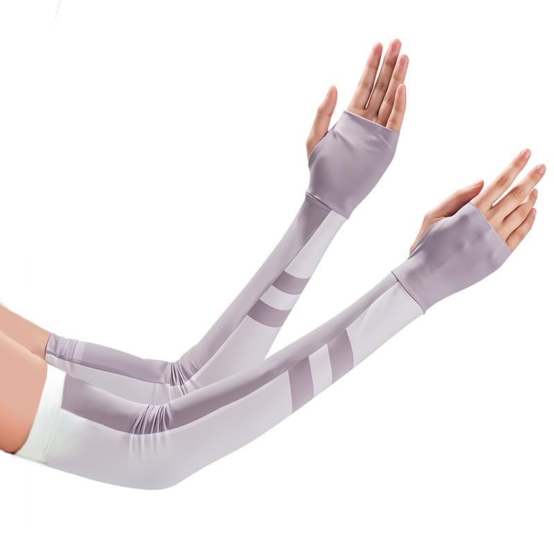 SANNIDHI® 1 Pair Outdoor Arm Sleeves  for Women UPF 50+ Arm Sleeves Quick Dry Arm Sleeves with Thumb Hole Close Fit Elastic Arm Sleeves Breathable Stylish Arm Sleeves for Hiking, Running, Driving