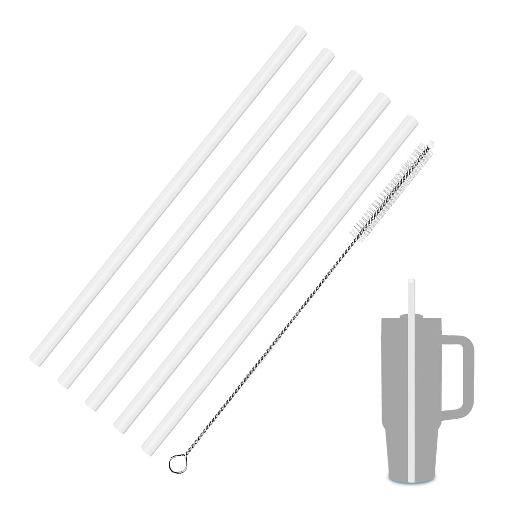 HASTHIP® 4 Pack Reusable Food PE Straw Set, Replacement  Straws for 40 oz & Simple Modern Tumbler with Handle with Cleaning Brush for Cup Accessories