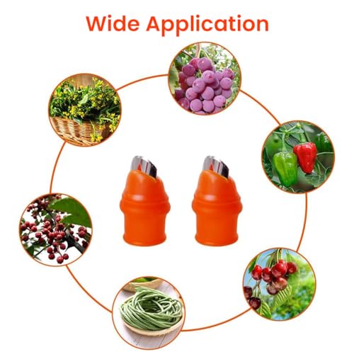 HASTHIP® 24PCS Stainless Steel Thumb Cutter Gardening Mini Branch Multi Purpose with 10PCS Silicone Finger Protector for Harvesting Plants Picking Trimming