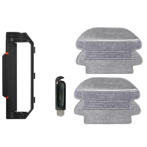 HASTHIP® 6Pcs Mi Robot Vacuum Mop P Replacement Kit, 4 Reusable Microfiber Mop Cloths, 1 Main Brush Panel, 1 Narrow Cleaning Brush, Compatible Accessories for Wet & Dry Floor Cleaning