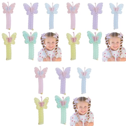 PALAY® Telephone Wire Hair Band for Kids Elastic Spiral Ties Cute Cartoon Braids Ponytail Holder Maker Accessories Children Gifts Multi Butterfly 3 PCS
