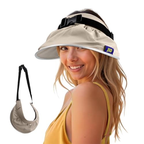 SANNIDHI® UPF50+ Sun Visor Cap for Women Packable Sun Hat 2 in 1 Variable Sun Hat and Hand Bag Adjustable Sun Hat Outdoor Beach Hat Fashion Women Lightweight Sun Hat