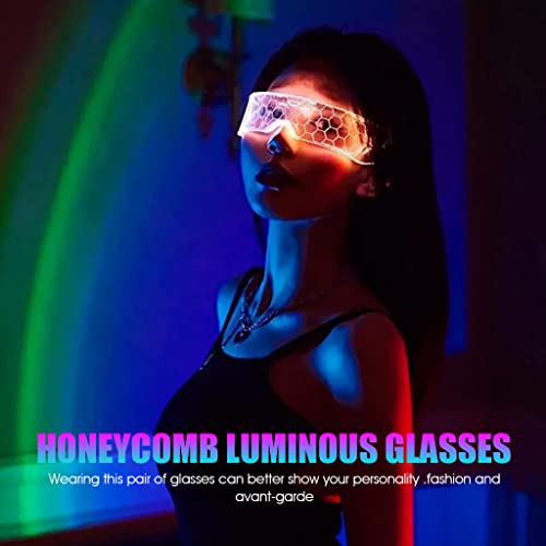 ZORBES® Led Glasses for Party Mechanical Style Party Glasses with Light Neon Light Glasses for Party 7 Color LED Glasses Battery Powered LED Goggles for Party, Disco, Festival, Nightclub, Birthday