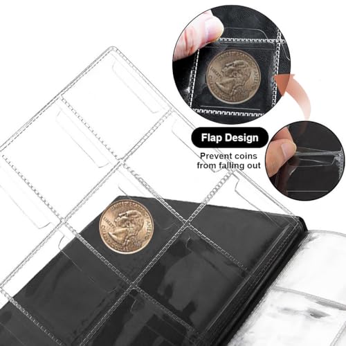 Climberty® Coin Collection Album - 300 Pockets Coins Display Storage Case, Collecting Sleeves Organizer Box for Coin Collections Supplies, Money Currency, Medal, Emblem, Badges, Stamp