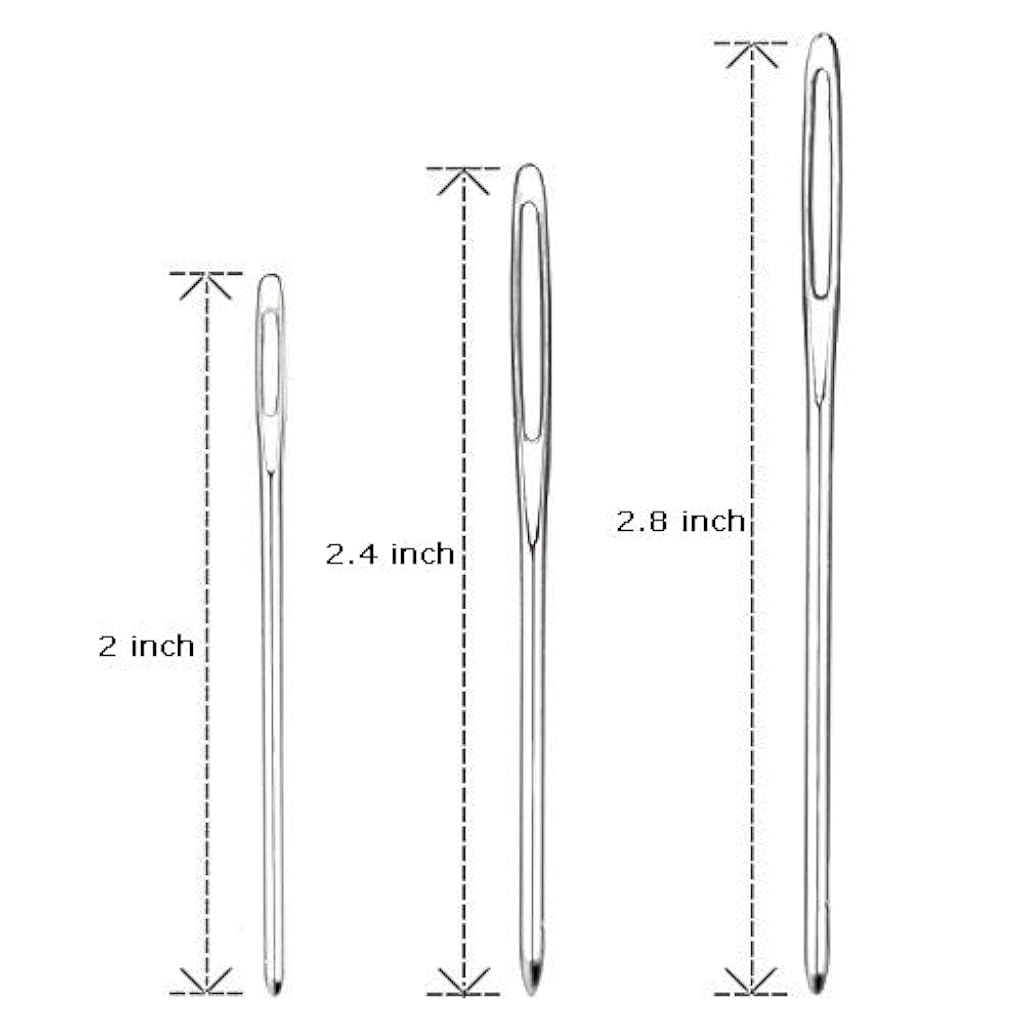 ZIBUYU® Crochet Needles Set Large Eye Blunt Needle Crochet Kit Stainless Steel Sewing Needles Knitting Needles for DIY Crochets 3 Sizes Yarn Knitting with Transparent Bottle - 9 Pcs