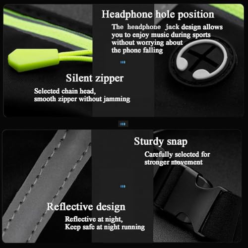 ZIBUYU® DUNNI Slim Running Belt for Men & Women, Adjustable Waist Bag Fits 30-37