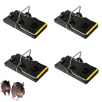 HASTHIP® 4Pcs Rat Traps House Garden Patio, Reusable Mouse Traps for Mice, Rats, Chipmunks, Squirrels, Hamsters and Other Rodents, Quickly Slam Rat Killer for Indoor Outdoor (Small)