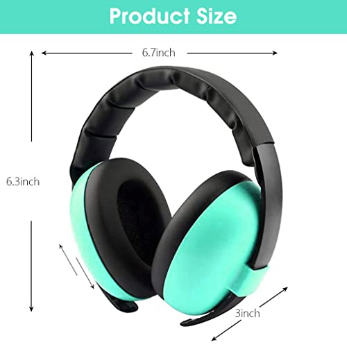 SNOWIE SOFT® Baby Hearing Protection Earmuffs for Baby Sleep Flight Travel, Baby Ear Protection Noise Canceling Headphones for Baby Toddler Kids 0-3 Years (Green)