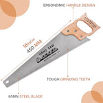 HASTHIP® 45cm Hand saw for Wood, Plywood Cutting, Heavy Duty Manganese Steel Heat Treated Handsaw for Pruning, Gardening, High Cutting Efficiency, Hand-Crafted Tool for Carpenter