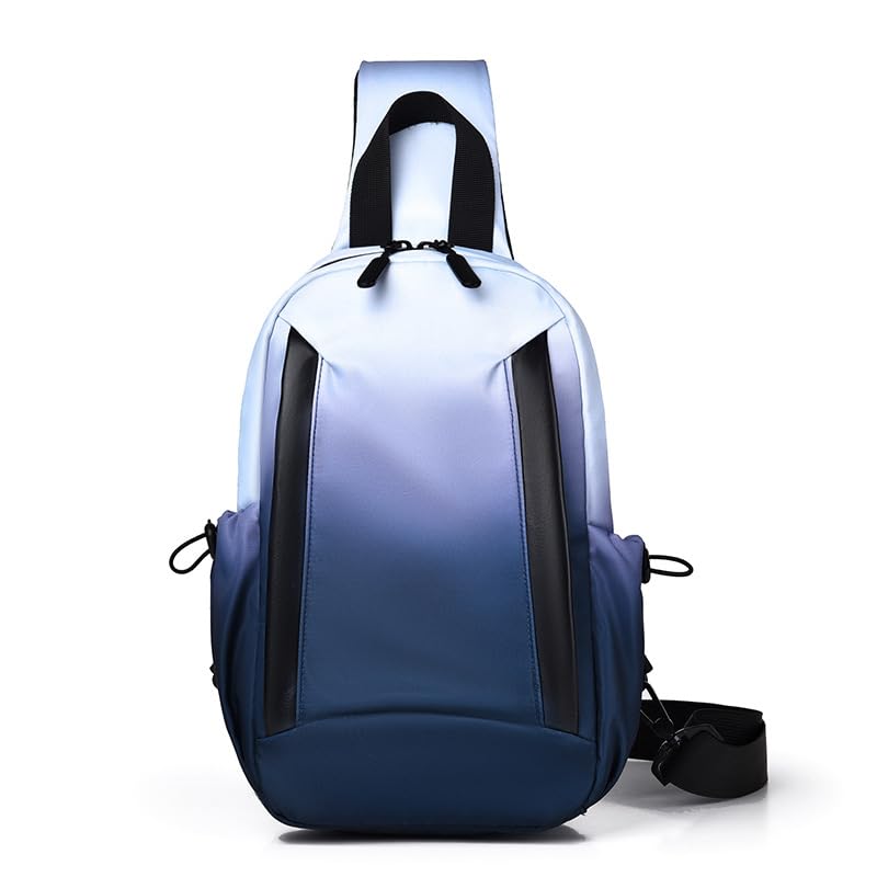 ELEPHANTBOAT® Waterproof Chest Bag for Men Fashion Gradient Sling Bag Shoulder Bag Day Pack Lightweight Nylon Double Layer Travel Shoulder Bag Chest Bag for Commuting, Hiking, Daily
