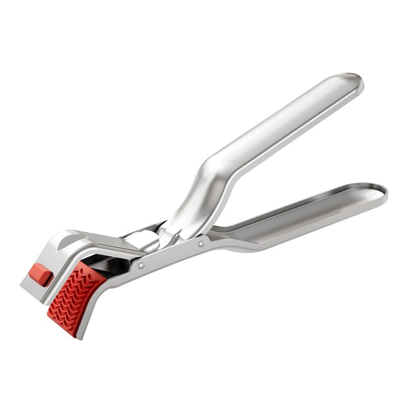 Supvox® Tongs for Hot Utensils - Anti-Scald Multi-Purpose Tongs for Microwave, Oven, Air Fryer, Steamer, Pots & Bowls, Ergonomic Non-Slip Design for Secure Grip & Heat Protection-Silver