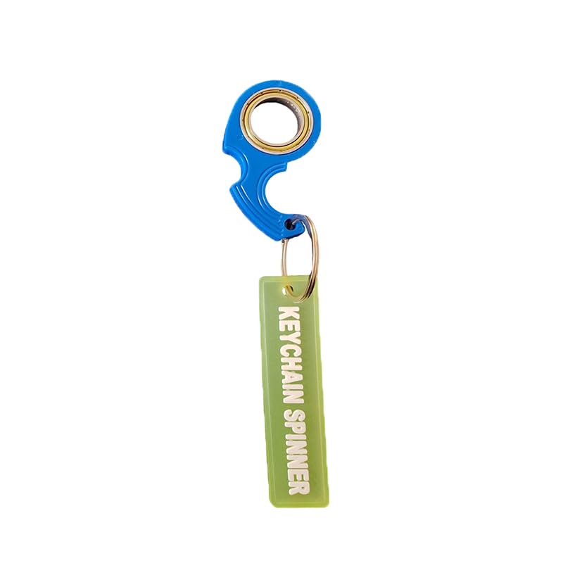 ZIBUYU® Whirling Key Chain Glow-in-The-Dark Letter Embossed Label Charm Key Chain Keyring Metal Fidget Whirling Keyring Anxiety